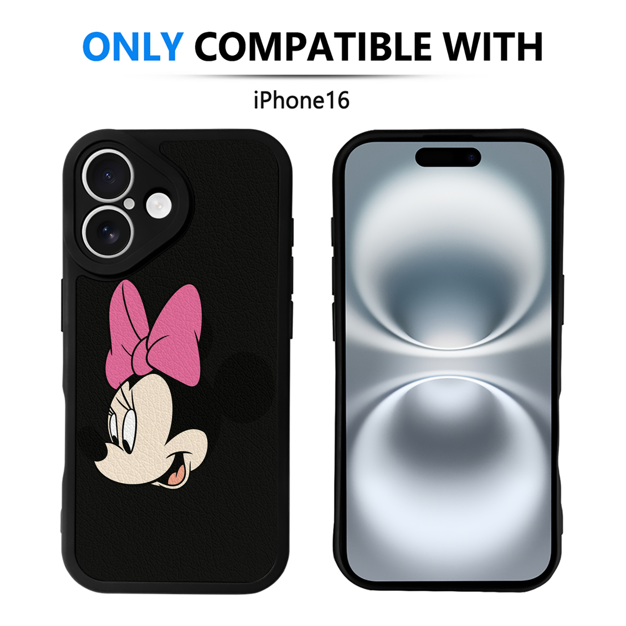 （画像用） ミッキーマウス Mickey Mouse 【iPhone 16シリーズ対応】シリコンスマホケース（レザー調） 材質：シリコン
